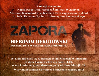 Plakat zapraszający na narodowy dzień pamięci żołnierzy wyklętych.